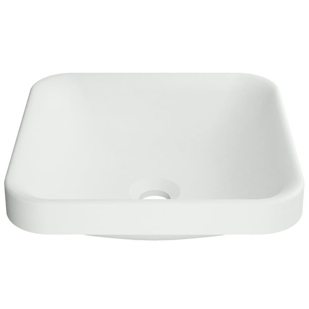KRAUS Natura™ Square SemiRecessed Composite Bathroom Sink with Matte
