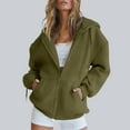 thumbnail image 6 of GPOECD Women's Soft Comfortable Pullover Casual Loose Fit Long Sleeve Warm Winter Fall Zip Up Outerwear Hoodies for Women with Pocket for Daily Wear Z02_Army Green,XXL, 6 of 6