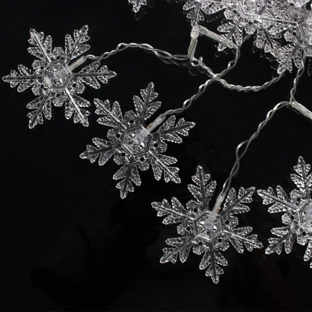Outdoor Christmas Snowflake LED Curtain String lights Memory 8 Modes Flashing Lights Waterproof Holiday Party Connectable Wave Fairy Light, Blue 1PACK