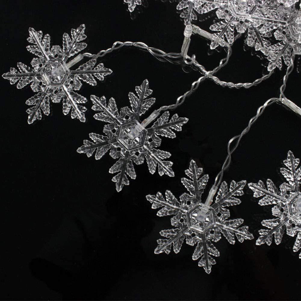 Christmas Snowflake Window Curtain String Lights, Battery Operated ...