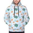 thumbnail image 4 of KLL Turtles And Goldfish Print Mens Hoodie Long Sleeve Casual Pullover Hooded Sweatshirt Fashion Drawstring Hoodies with Pocket-4X-Large, 4 of 6
