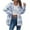 Light Blue, variant on Meichang Jackets for Women Fleece Long Sleeve Shacket Plaid Print Outwear Lapel Button Down Coat with Pockets Fall