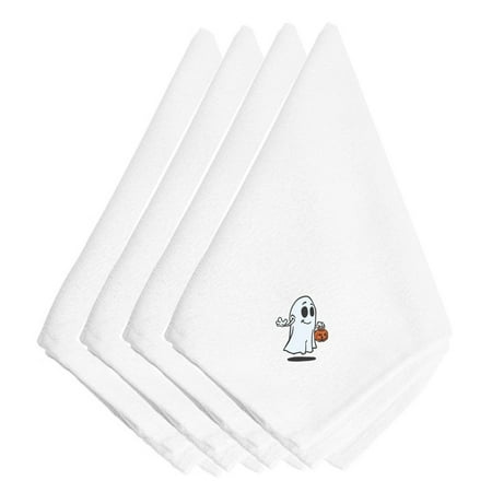 

Carolines Treasures EMAI0005NPKE Halloween Trick or Treat Ghost Embroidered Napkins Set of 4 20 x 20 multicolor