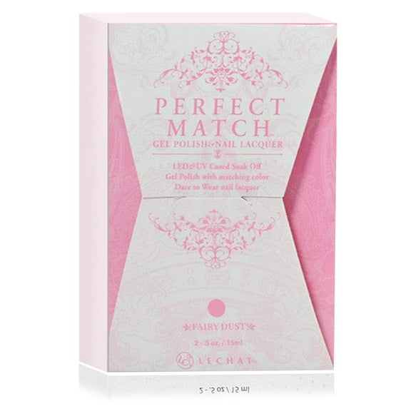 LECHAT - Perfect Match Pair of Soak off Gel   Matching Nail Polish, PMS193 Fairy Dust