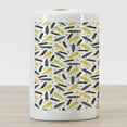 thumbnail image 3 of Yellow Ceramic Toothbrush Holder, Bird Feathers Patterns with Polka Dots Exotic Style Tribal Design Animal Print, Decorative Versatile Countertop for Bathroom, 4.5" X 2.7", Yellow Black, by Ambesonne, 3 of 4