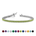 thumbnail image 1 of Pulsera de Tenis JeenMata 3 Quilates Peridoto Chapado en Oro Blanco para Mujer, 1 of 6