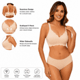 thumbnail image 4 of CucumberDay Wireless Bras for Women Plus Size Full Coverage T-Shirt Bra with Soft Support Wide Side Wings, U-Back Comfort Seamless Bra, Beige, L, 4 of 10