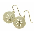 thumbnail image 2 of Yellow gold plated 925 sterling silver Hawaiian sand dollar hook 21.50mm earrings, 2 of 3