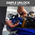 thumbnail image 3 of Empuñaduras de manillar de motocicleta, bloqueo antirrobo ajustable de alta resistencia para protección, color azul, 3 of 5
