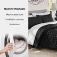 thumbnail image 5 of Mainstays Full/Queen Comforter Set, All-Season, 3-Piece, Black Puffy Seersucker, 5 of 10