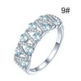 thumbnail image 3 of Rings Natural Aquamarine Gemstone Ring Jewelry Birthday Proposal Gift Bridal Engagement Party Ring, 3 of 11