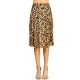 thumbnail image 2 of Made by Johnny Women's Lightweight Fold Over Flared Midi Skirt L LEOPARD, 2 of 7