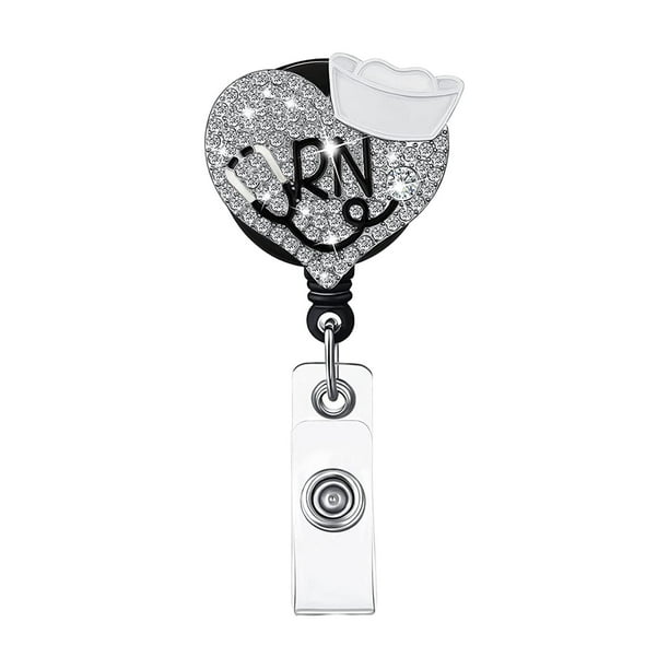 Portatarjetas de identificación para enfermera, rollo de tarjeta de identificación, Clip giratorio decorativo bonito de Metal, accesorios para Tarjeta Estilo B