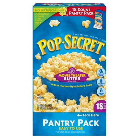 Pop Secret Movie Theater Butter Popcorn 3 Oz 18 Ct Pantry Pack