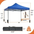 thumbnail image 2 of Dozzle Instant Pop Up Canopy Tent 10x10 Feet - Heavy Duty Waterproof Outdoor Canopy with Sand Bags, Carrying Case for Parties, Camping, Beach & Backyard Shade，Blue, 2 of 6