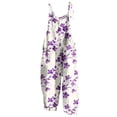 thumbnail image 2 of Girls' Casual Overalls Floral Graphic Tie Knot Jumpsuits Sleeveless Baggy Rompers Kids Summer Lightweight Play Pants Beach Wear Cute Holiday Outfits, 2 of 9