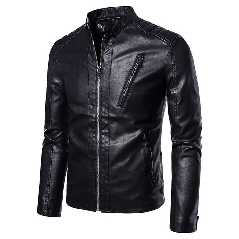 Leather jacket mens clearance walmart
