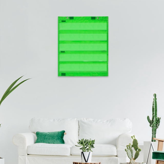 Xingzhi Magnetic Pocket Chart Double-Sided Hanging Schedule Pocket Chart Green