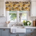 thumbnail image 2 of Construction Truck Farmhouse Short Window Curtain Valances, Cartoon Grips and Bulldozers Turmeric Rod Pocket Kitchen Valances for Living Room Bedroom Bathroom Cafe 60" x 18", 2 of 8