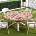 thumbnail image 5 of Floral Round Fitted Tablecloth with Elastic Edge,Water-Resistant Vintage Boho Spring Pink Colorful Flower Table Cover for 40-44" Found Tables Farmhouse Summer Table Cloth for Dinner,Outdoor,Patio, 5 of 8