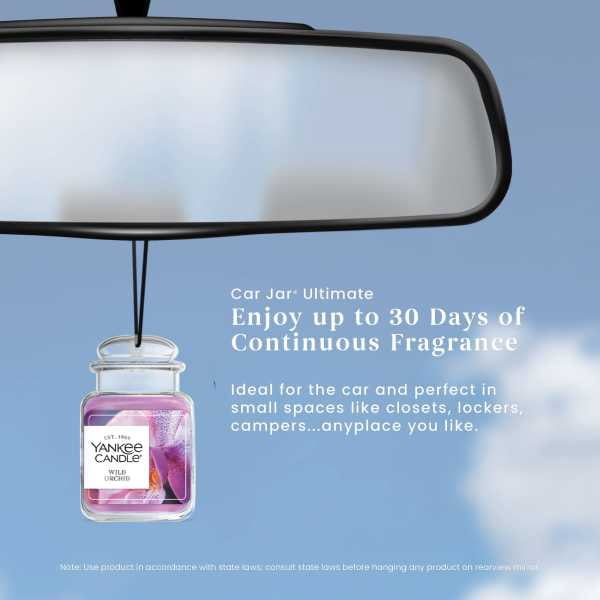 Yankee Candle Car Jar Ultimate Hanging Car Air Fresheners, Wild Orchid, 0.96 oz (Pack of 4)