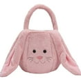 thumbnail image 2 of Small Easter Baskets, Adorable Plush Bunny Ear Handbag for Kids Soft Pink Rabbit Design Tote Bag with Cute Face and Long Ears, Easter Gifts That Both Boys and Girls Need (As Shown), 2 of 7