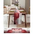 thumbnail image 3 of ERUNPONLY Red Grey Oil Painting Table Runner - 72 Inch Long Abstract Modern Street Smear Art Cotton and Linen Blended Dress Scarves Farmhouse Table Runner for Kitchen Dining, Coffee Table, 18"x72", 3 of 8