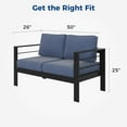 thumbnail image 3 of Sunvivi Patio Furniture Aluminum Loveseat - All-Weather Outdoor Sofa with Cushions - 2 Seat, 3 of 7