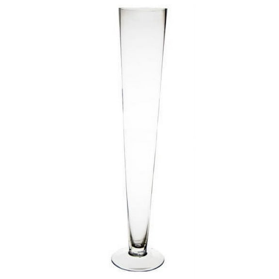 Clear Glass Pilsner Trumpet Vase Height-20", Opening D-4.5" Wedding Centerpiece 6 pcs