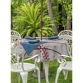 thumbnail image 4 of Outdoor Tablecloth with Umbrella Hole Zipper Baseball Round Tablecloth 60" Waterproof Outside Table Cloth Vintage Wooden Shabby Art Patio Table Cover Tablecloths for Picnic Party, 4 of 8