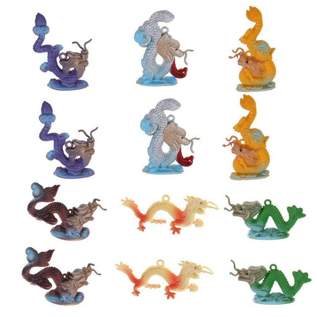 12 Piezas De Simulación De Plástico De Dragón Juguete De Dragón Juguete Para perfke Figuras de dragones