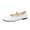 Sky Blue, variant on Commforr Mary Jane Shoes for Women Women's Classic Leather Flat Mary Jane Shoes Fashion Slip On Buckle Casual Ballet Shoes Comfortable Closed Toe Office Work Dress Shoes White 5.5