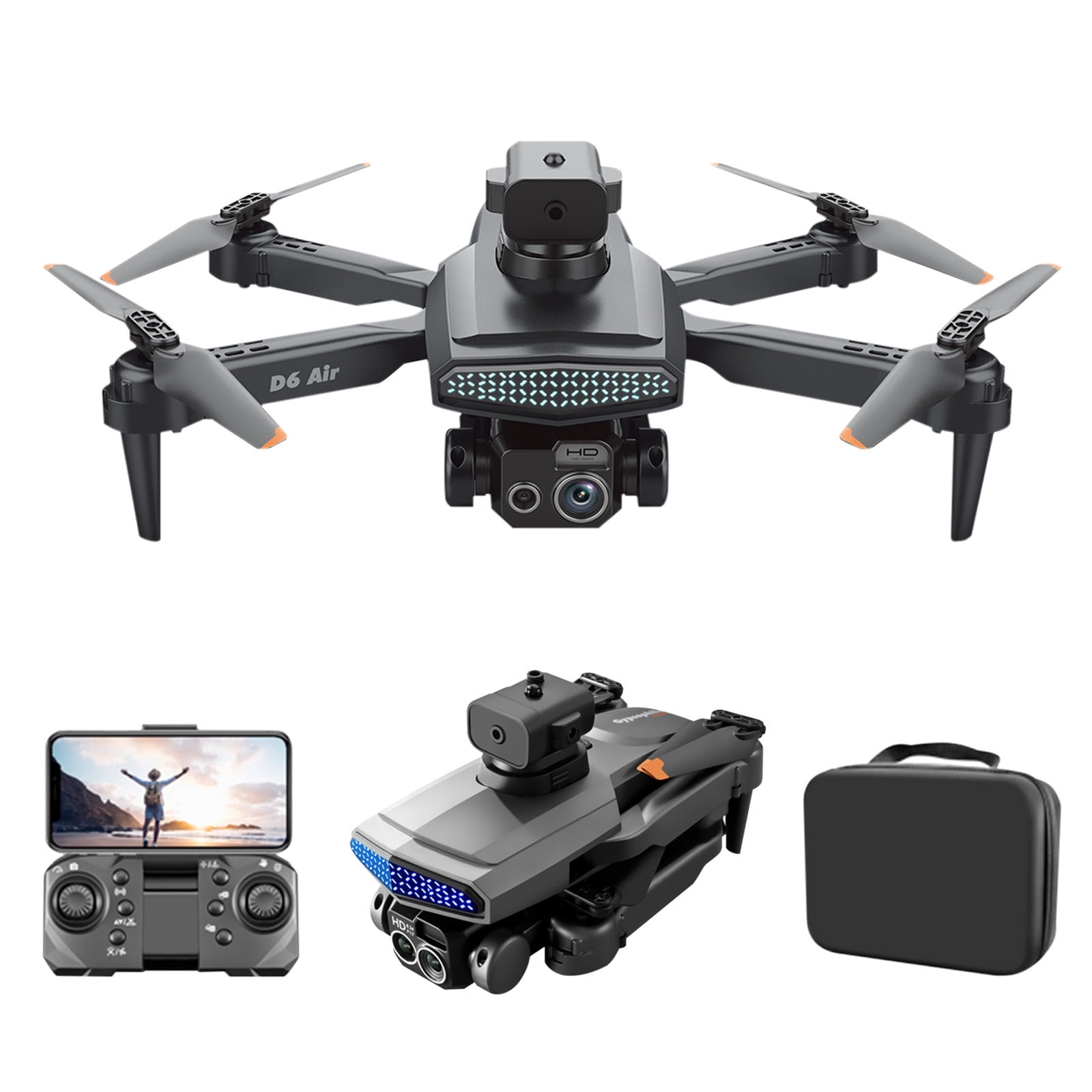 Drone with 4K Camera for Adults and Kids,FPV RC Quadcopter with Optical flow Sensor, Altitude Hold, 1Batteries, Black