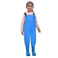 thumbnail image 1 of Summer Rompers For Girls Solid Color Water Proof Suspenders Hunt Fishing Waders Jumpsuits With Boots Blue Infant Boy Clothes 6-7T, 1 of 7