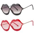 thumbnail image 2 of Retro Lip Shape Funky Hippie Unique Party Shade Women Vintage Sunglasses, 2 of 9