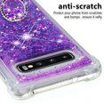 thumbnail image 4 of Funda para Samsung Galaxy S10 con Brillo Líquido Flotante, Purpurina, Parachoques y Anillo Giratorio Soporte, 4 of 5
