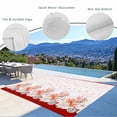 thumbnail image 3 of Red Coastal Shell Outdoor Rug 3x5 Ft - Reversible Patio Rug Outdoor Camping Rugs, Nautical Seahorse Coral Stripes Washable Indoor Outdoor Area Rugs, Non-Slip Outdoor Carpet Runner for Deck/Porch, 3 of 8