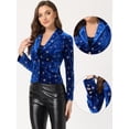 thumbnail image 2 of Chaqueta De Traje De Oficina De Negocios Con Solapa Y 1 Botón De Terciopelo Para Mujer Estrella Azul Real S, 2 of 6