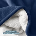 thumbnail image 6 of Bare Home Plush Sherpa Bed Blanket - Fluffy & Soft - Reversible - Lightweight - Full/Queen, Dark Blue, 6 of 10