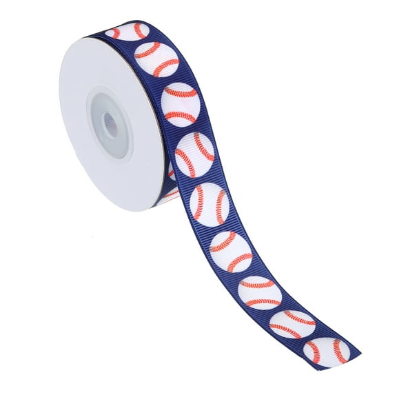 10 Yards Ribbon for Gift Wrapping, 22mm Baseball Ribbons for Crafts Wedding Decoration Gifts, Blue