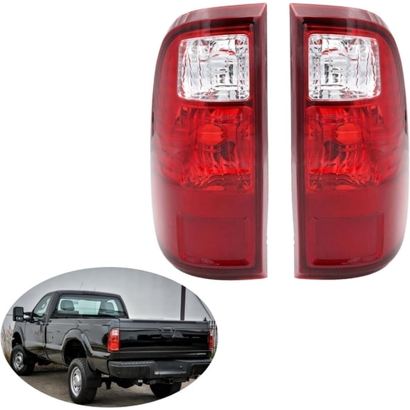 OTTULUR Tail Lights Brake Lamps Pair of Right and Left Side Rear Clear Outer Replacement for 2008-2016 F-250 Super Duty FO2801208, FO2800208