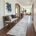thumbnail image 6 of Roxstand 2'x12' Washable Runner Rug, Vintage Distressed Hallway Entrance Kitchen Rugs, Non Slip Stain Resistant Farmhouse Rug, Grey, 6 of 9