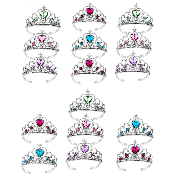 16 Pcs Tiaras Crown Set, Princess Dress Up Costume Birthday Party Favors Accessories Girls Birthday
