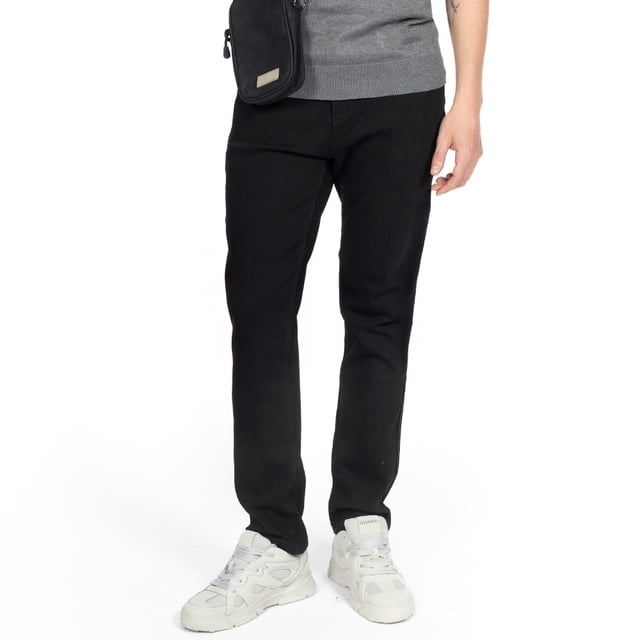 Jeans Straight Para Hombre con Cinco Bolsillos y Costuras Marcadas Quarry