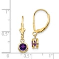 thumbnail image 2 of 14K Yellow Gold Earring Drop & Dangle Women'S Amethyst Round Purple 24 mm 6, 2 of 2