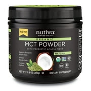 Nutiva Organic MCT Powder with Prebiotic Acacia Fiber, Matcha, 10.6 Ounce
