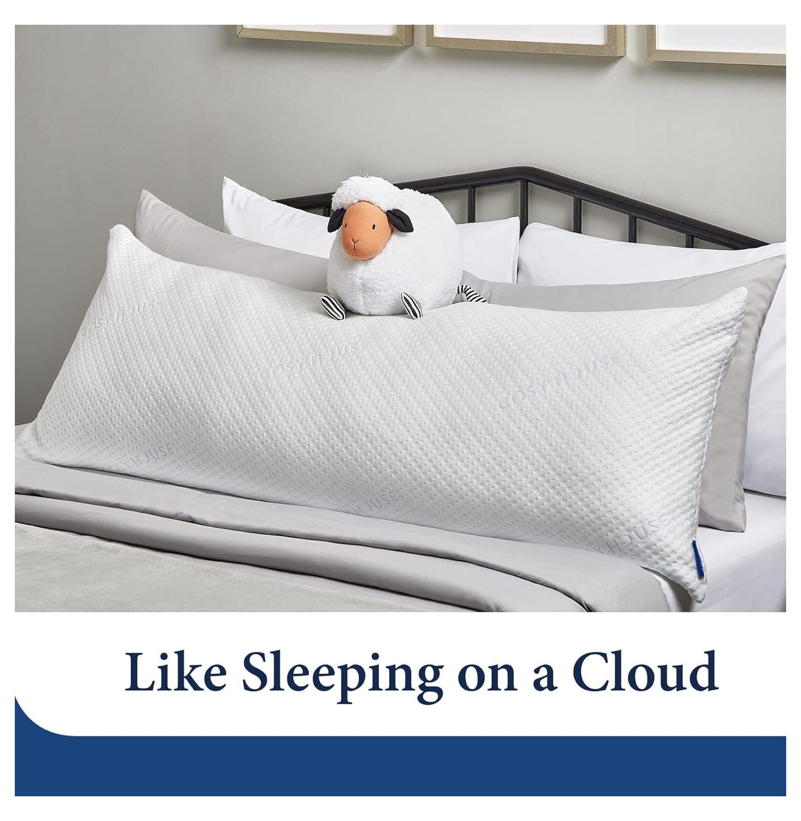 Luxury Rayon Derived from Bamboo Body Pillow for Side & Back -Supportive, Soft, Fluffy, & Quality Long Pillow - Measures 54” x 20”