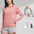 thumbnail image 5 of Holzkary Womens Upf 50+ Sun Protection Hoodie Jacket Lightweight Long Sleeved Sun Shirt Suitable for Carrying Bags Hiking Lightweight Quick Dry Active Uv Shirts with Zipper Pockets Orange L, 5 of 6