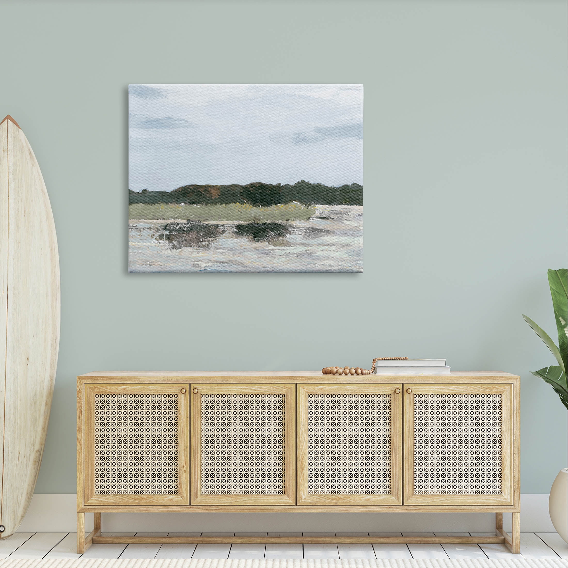 Coastal Vast Hills Landscape Landscape Painting Gallery Wrapped Canvas Print Wall Art