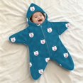 thumbnail image 2 of Otqutp Infant Flannel Hooded Romper Cute Print Star Shape Zip Up Crawling Suit Newborn Christmas Clothes Fall Winter Warm Outfits, 2 of 5